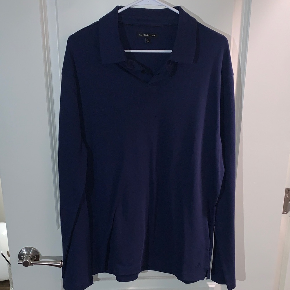 Banana Republic Dark Blue Long Sleeve Polo